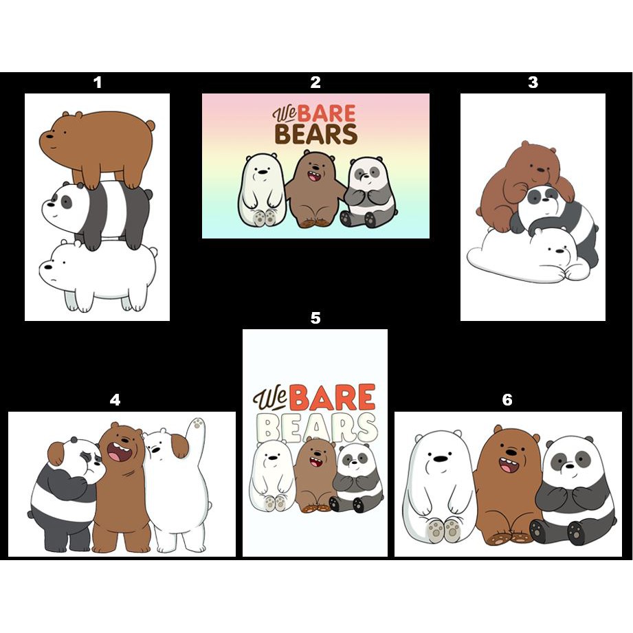We Bare Bears Ref Magnet Waterproof Vinyl Sticker Panda Grizzly Ice ...