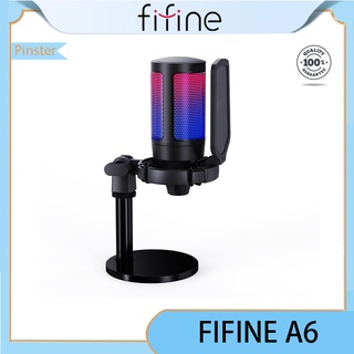 Fifine AMPLIGAME A6 USB Gaming Microphone RGB (PC/PS4/PS5) - Black