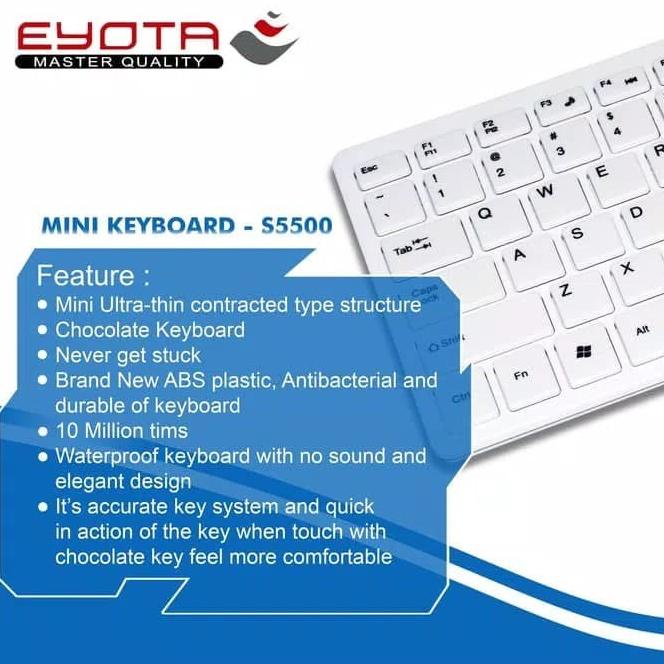 Mini Usb Wired Keyboard Eyota S5500 White Eyota Mini Slim Keyboard