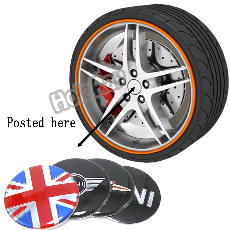 4Pcs 52/56mm Car Logo Emblem Wheel Center Rim Hub Caps Cover Stickers ...