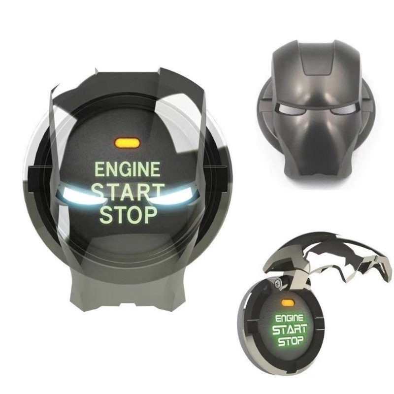 IRON MAN Car Auto Ignition Push Start Button Cover Engine Car Engine On