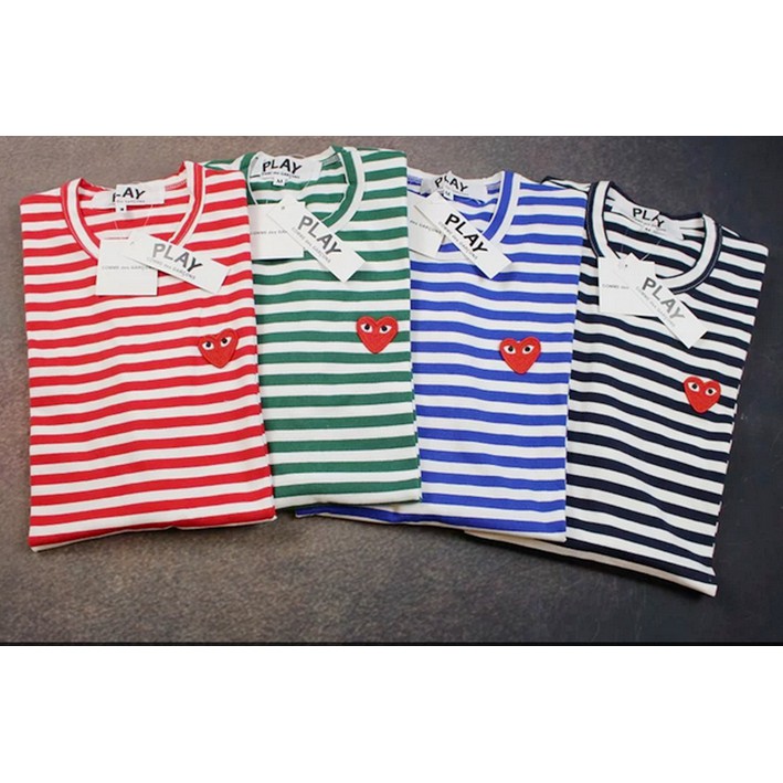 Cdg striped short sleeve hotsell