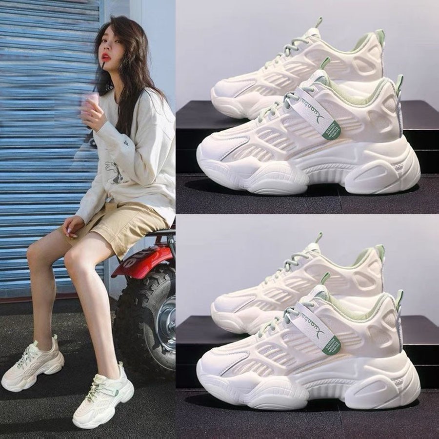 Korean Women S Fashion White Shoes Casual Low Top Rubber Shoes Shopee Philippines