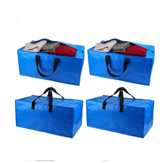 4PCS Large Moving Bags with Zippers & Carrying Handles, HeavyDuty