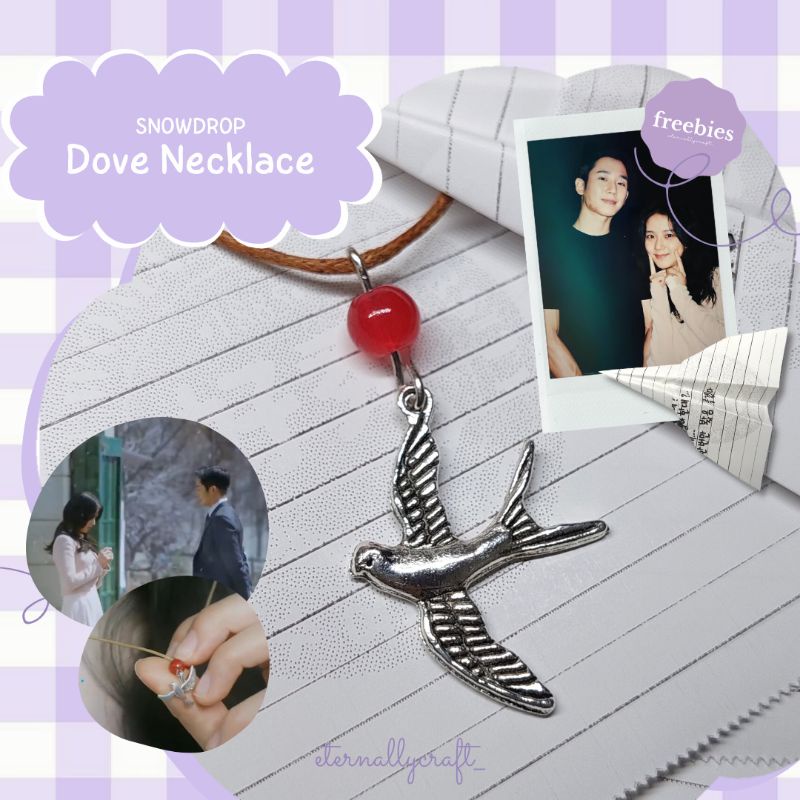 Snowdrop Dove Chain Snowdrop Poem Charm, January Catbird Jewelry