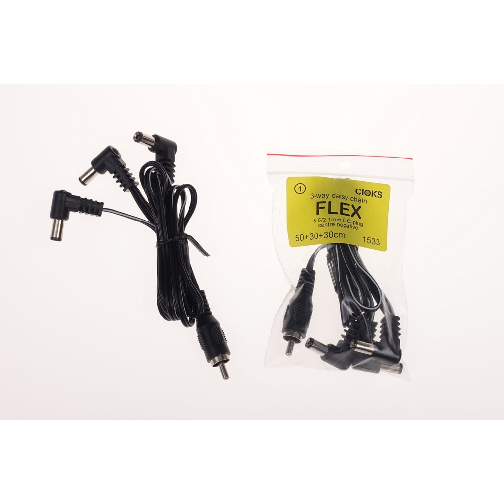 Cioks 3-Way Daisy Chain Flex Rca To 3X2.1Mm Plug Dc Cable 50/30/30 Cm ...