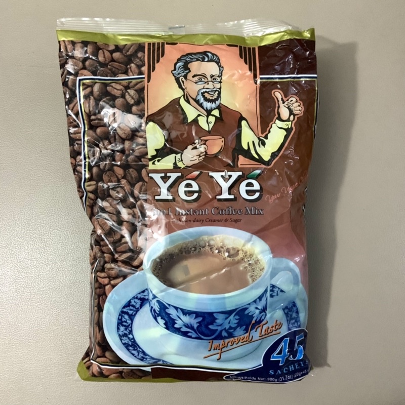 YeYe 3in1 Instant Coffee Mix with Nondairy Creamer & Sugar 45 sachets