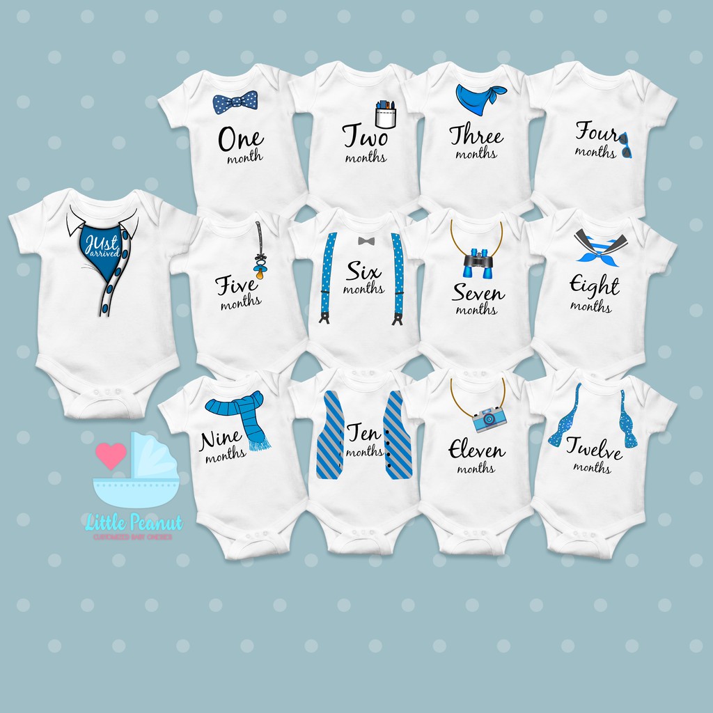 Monthly onesies best sale for baby boy