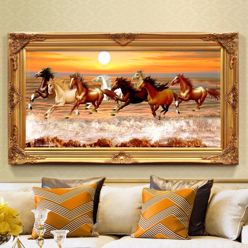 8 Running Horses Canvas Painting Home Living Room Wall Art Picture ...