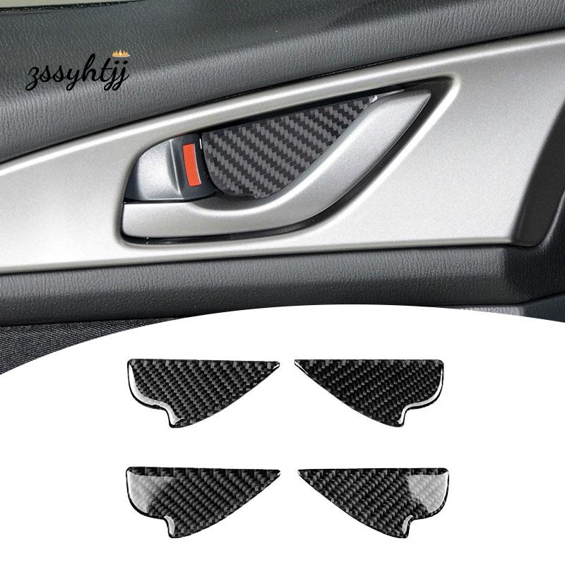 SQQP Carbon Fiber Inner Door Panel Decor Trim Cover,4Pcs Door Moulding Trim Cover for 2014-2018 GMC Sierra & Chevy Silverado