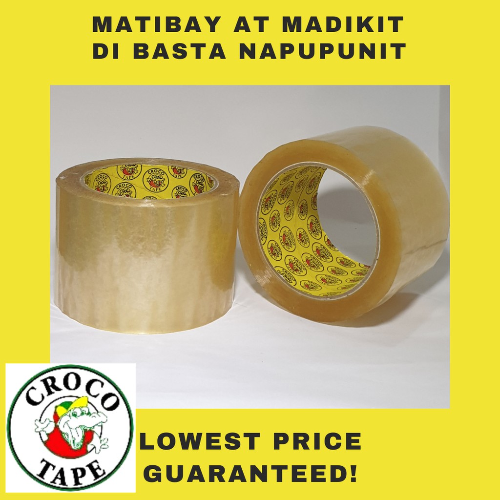 PACKAGING TAPES 3in (72mm) x 100m CLEAR CROCODILE BRAND Shopee