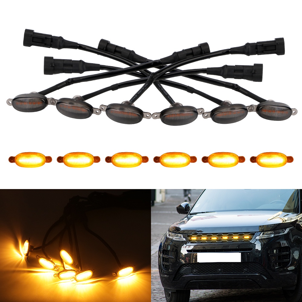 Car Eagle Eye Light Universal LED Amber Grille Lighting Kit 12V Front ...