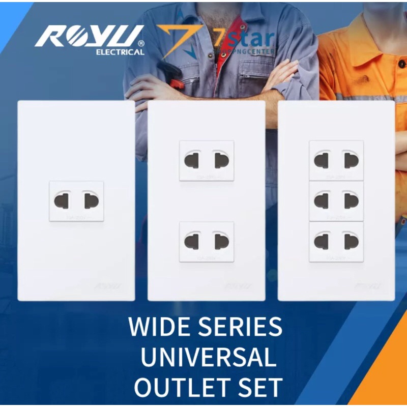 ROYU WIDE SERIES UNIVERSAL OUTLET. 1 Gang, 2 Gang, 3 Gang | Shopee ...