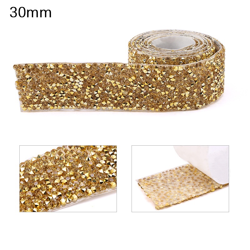 QIAO Self-adhesive Rhinestones Trim Glitter Crystal Tape Strass Ribbon ...