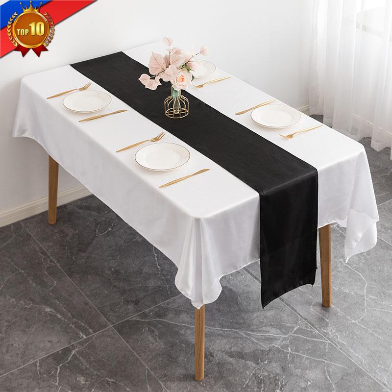 Top10 Black Colour Wedding Table Runner Decoration Satin Table Runner