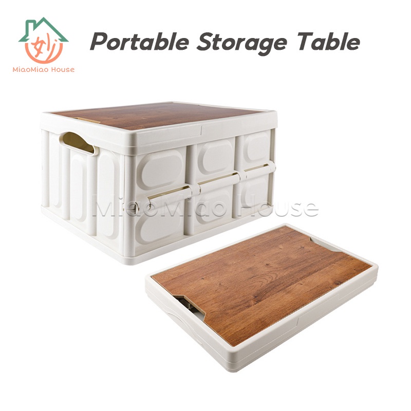 Outdoor Folding Table 55L Portable Storage Box Large Capacity Storage ...