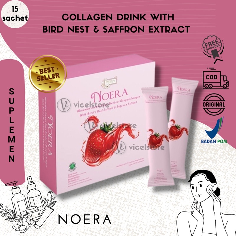 Noera - Collagen Drink Strawberry Flavor With Bird Nest & Saffron ...