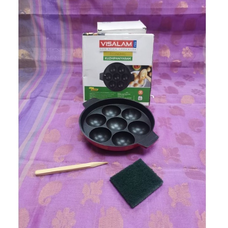 Visalam (Heavy-material) Nonstick Kuzhi Paniyaram Pan /Akoyakipan (Free ...