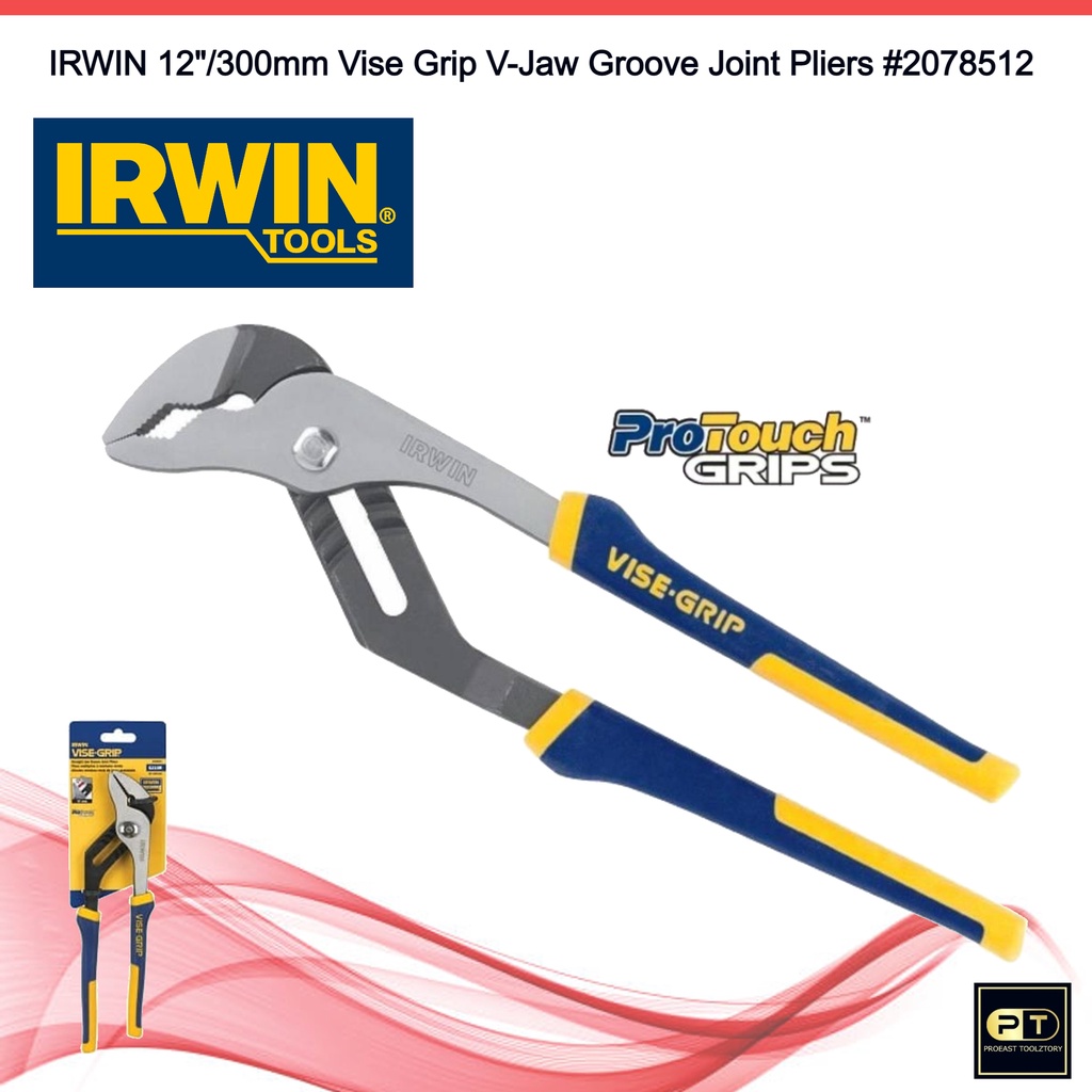 IRWIN 12''/300mm Vise Grip VJaw Groove Joint Pliers 2078512 Shopee