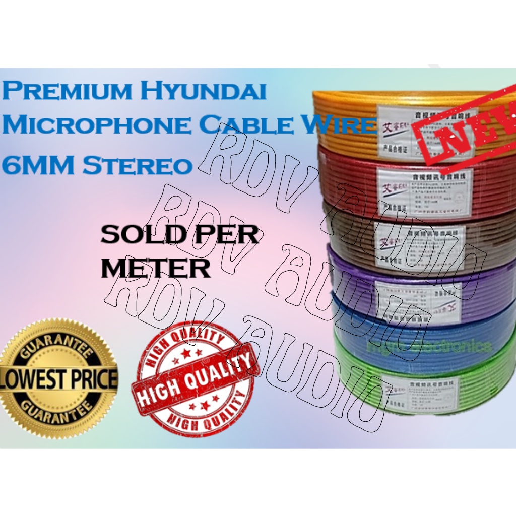 1METER Premium Hyundai Microphone Cable Wire 6MM Stereo Shopee