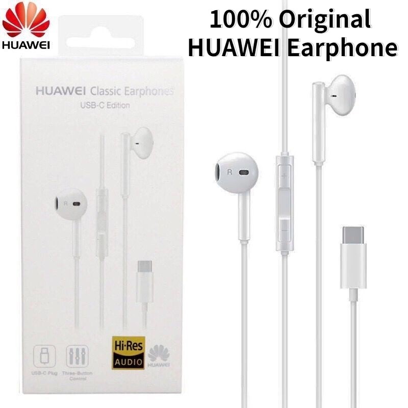 100 original Huawei headset AM110 3.5mm headset with microphone remote control CM33 Type C high resolution headset Shopee Philippines