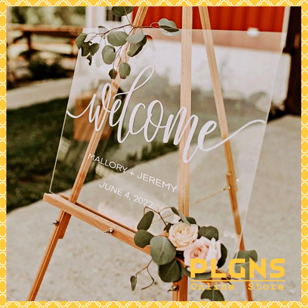 Wedding Welcome Signage Customized Personalized Acrylic Clear ...