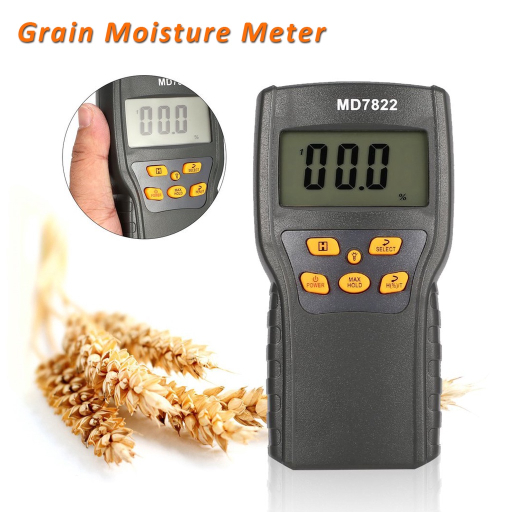 MD7822 Digital Grain Moisture Meter Hygrometer Humidity Tester LCD