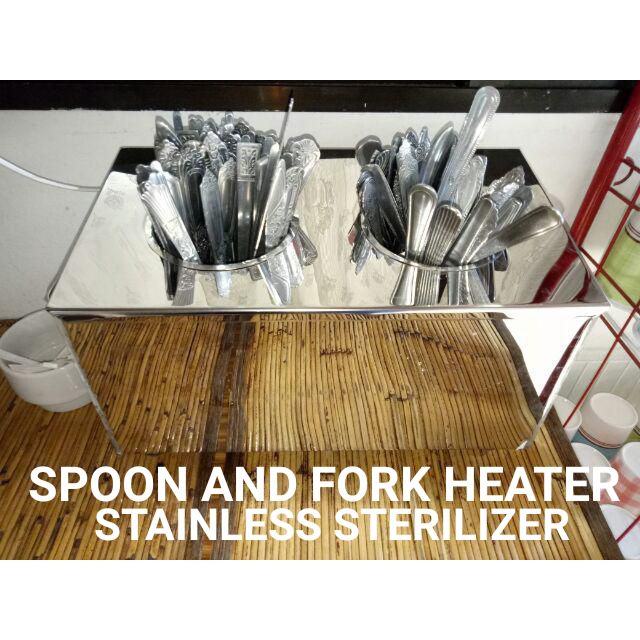 PORTABLE SPOON AND FORK HEATER STERILIZER 2 HOLES STAINLESS Shopee