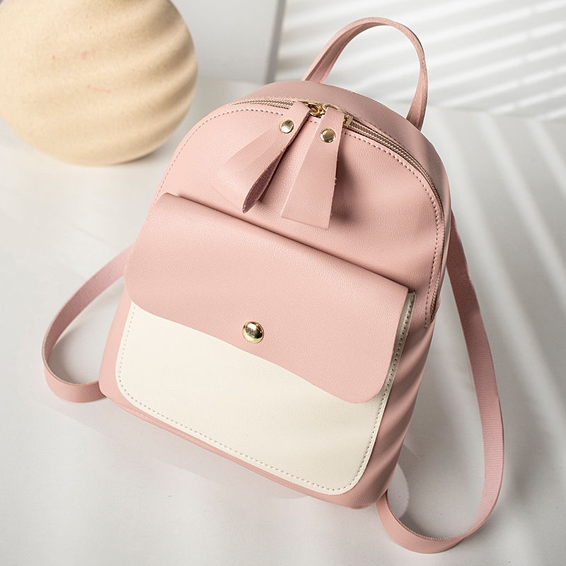 backpack for woman leather original Japanese and Korean Student Backpack Fashion Backpack All match Shoulder Bag Leisure Small Bag Women Shopee Philippines