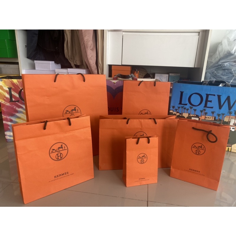 Authentic Hermes Paper Bags Genuine Brand Coated With Shopee Philippines