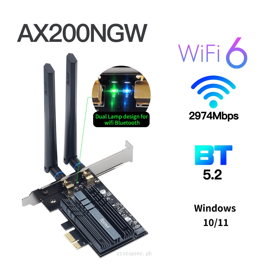 Fenvi Dual Band Intel Ax200ngw Wifi 6 Pcie Network Adapter Bluetooth 5 1 802 11ax Wi Fi Card 2