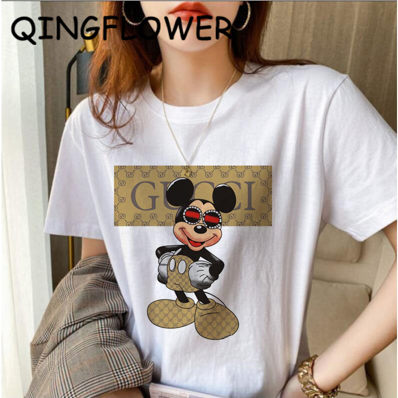 Disney plus size Printed T-shirts blouse women Plus Size 3XL Causal T Shirt  Homme Print Clothing