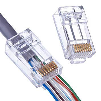 Rj45 Passthrough Connector Cat5/Cat5e/Cat6 | Shopee Philippines