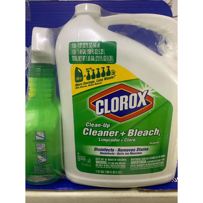 Clorox Clean-Up All Purpose Cleaner with Bleach, Original, 32 oz & 180 oz  Refill