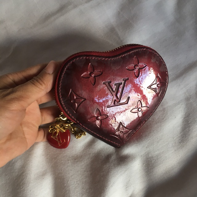 Louis Vuitton Red Vernis Heart Coin Purse