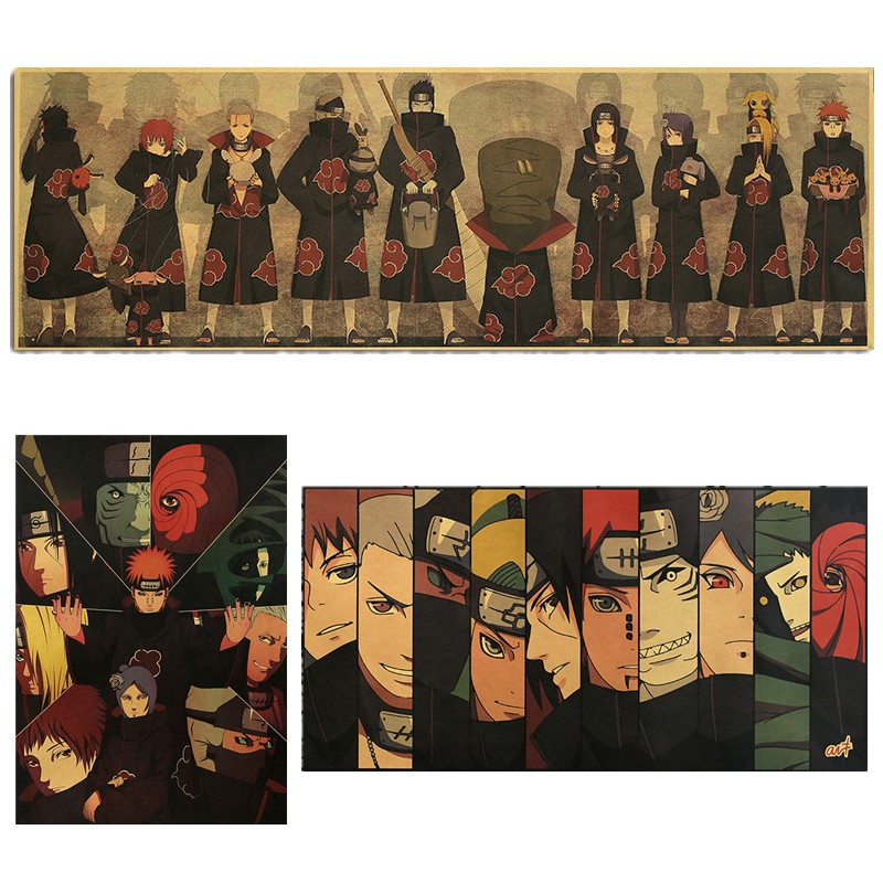 Anime Naruto Akatsuki Characters Pain Vintage Poster Room Decor ...