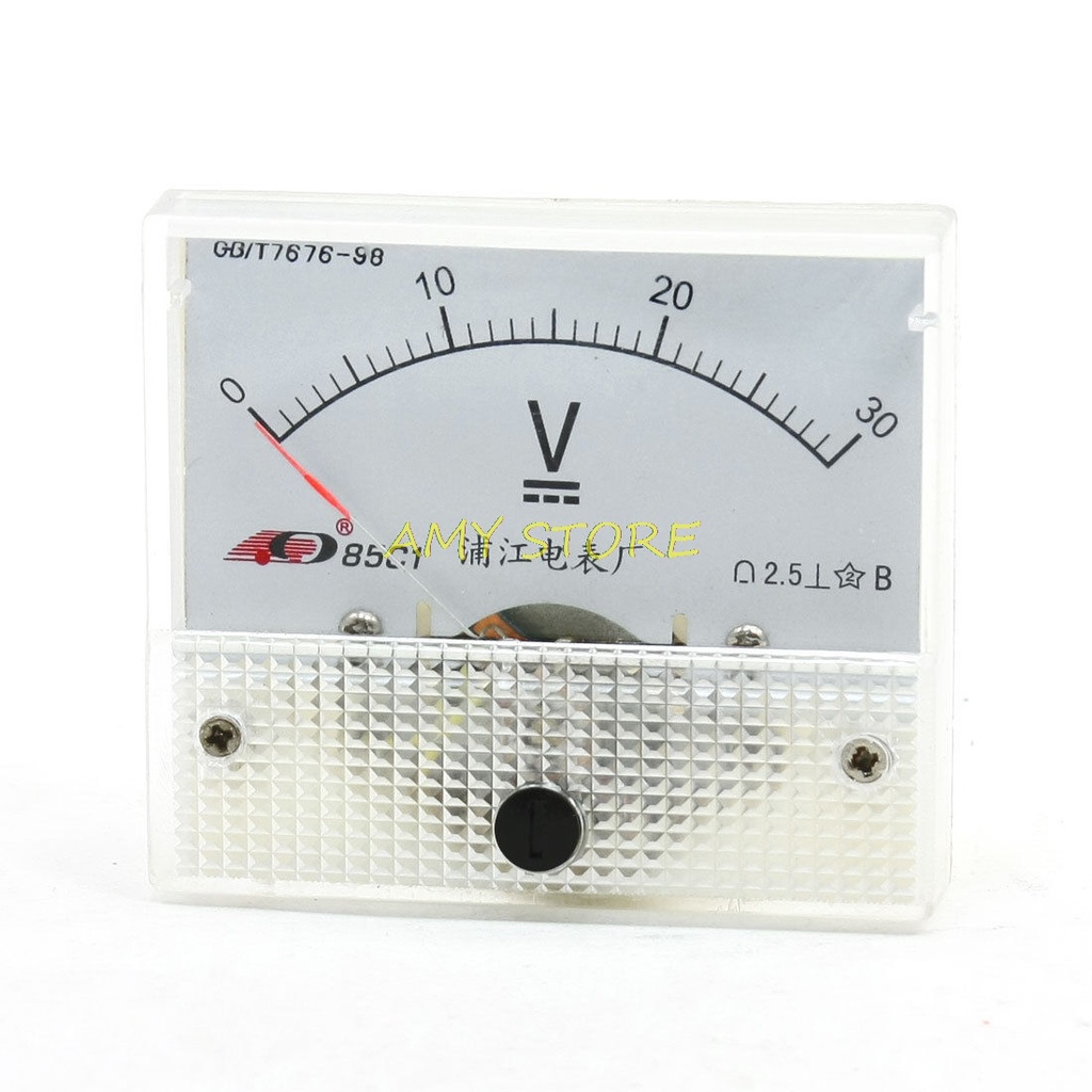 Voltmeter DC Needle Analog Meter Panel 30V Volt Voltage Ammeters 85C1 030V Gauge 63mm x 55mm