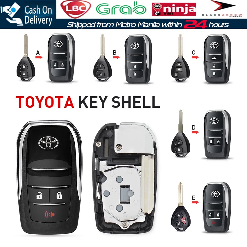 Toyota 2/3/2+1 Buttons Remote Folding Key Shell Cover for Fortuner ...
