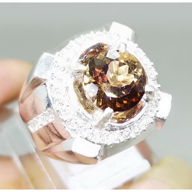 GENUINE YELLOW TOPAZ GEMSTONE RING SILVERRing | Shopee Philippines