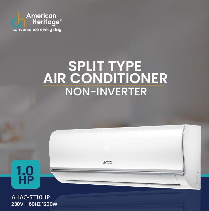 American Heritage 1.0hp Non Inverter Split Type Air Conditioner AHAC ...