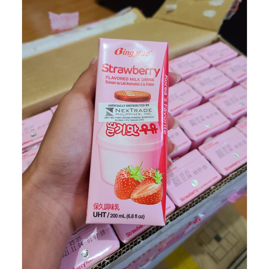 BINGGRAE Korea Banana/Strawberry/Melon/ Flavored Milk 200ml | Shopee ...