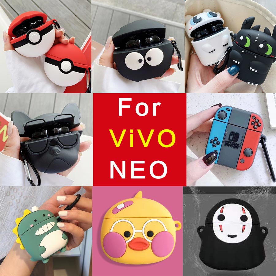 Case Vivo Tws Neo Silicone Earphone Anti Shock Protection Cartoon