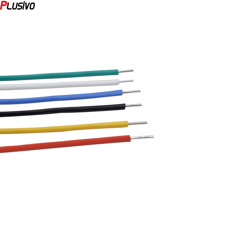 Plusivo 20 AWG Hook up Wire - Pre-Tinned Solid Core 1 meter Black Red Blue  White Green Yellow