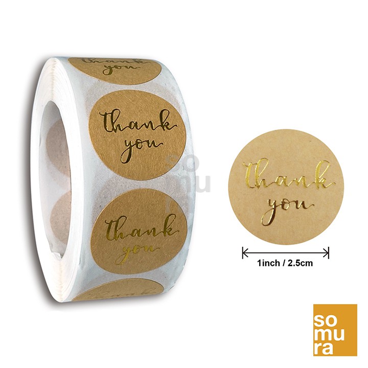 Thank you Foiled/Gold Label Sticker 1 INCH 500 PCS./Roll | Shopee ...