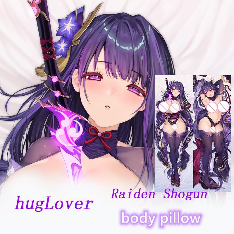 Dakimakura Anime Raiden Shogun(Genshin Impact) Body Pillow Doublesided Print Lifesize Cover