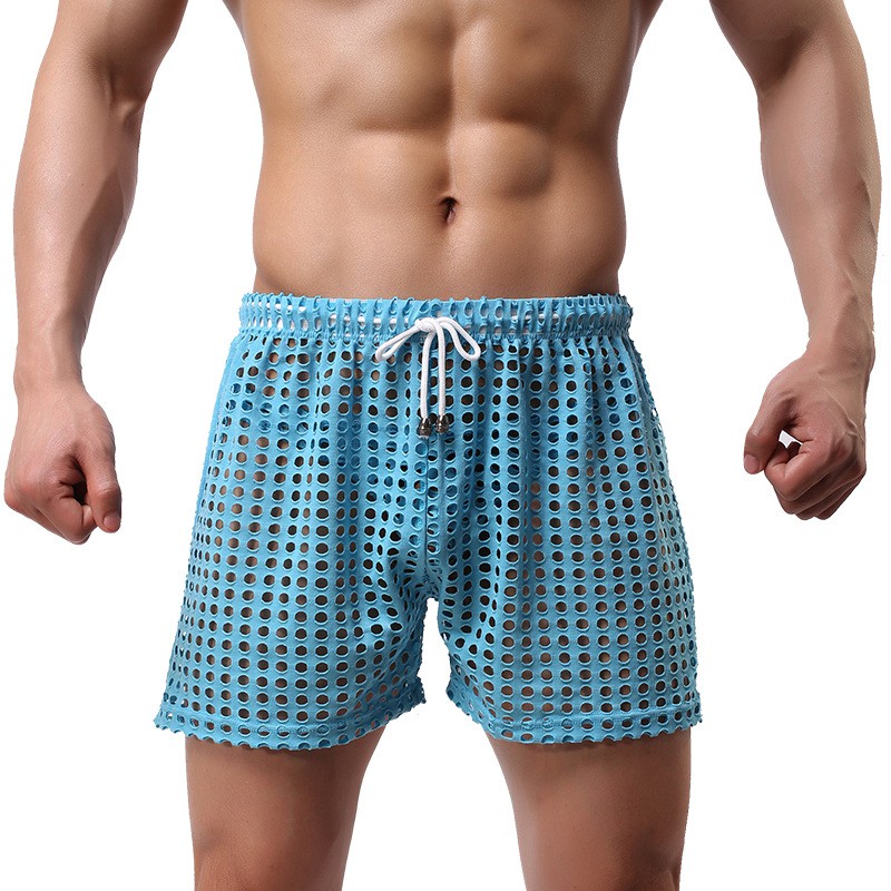 Man Mesh Boxers Sexy Men Loose Mesh Pants See Through Transparent Sleep ...