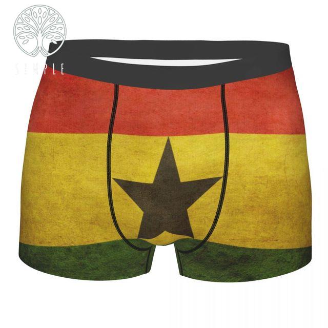 Fast ☏Mens Boxer Sexy Underwear Ghana Flag Underpants Male Panties