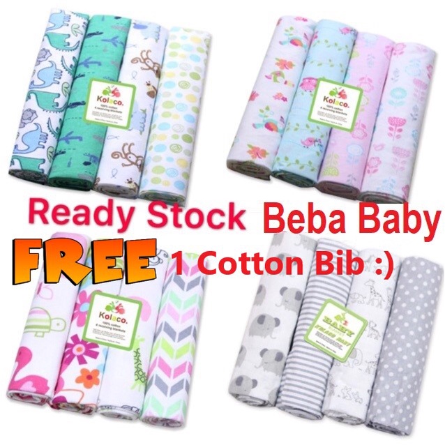 【Lowest Shipping】4in1 Baby Blanket Set Swaddle Receiving Blanket New