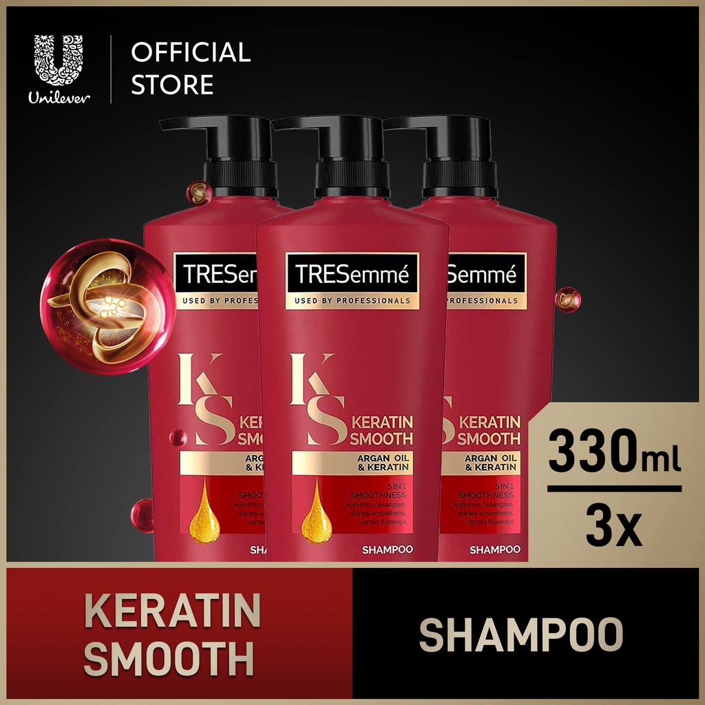 Bundle Of 3 Tresemme Keratin Smooth Shampoo 330ml Shopee Philippines