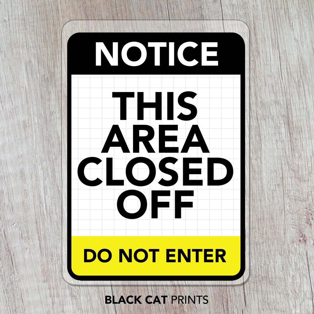 Area Closed Off/ Closed for Cleaning Sign | Laminated Signage | Sign ...